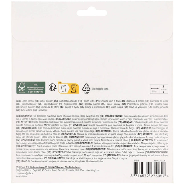 Happy Birthday Letterslinger Happy Horses 1,5m van Folat koop je bij Partywinkel