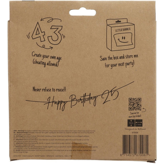 Happy Birthday Letterslinger Rose Goud 1m van Folat koop je bij Partywinkel