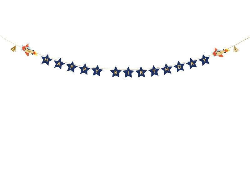 Happy Birthday Letterslinger Space 3m van Partydeco koop je bij Partywinkel