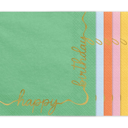 Happy Birthday Servetten 33cm 12st van Partydeco koop je bij Partywinkel