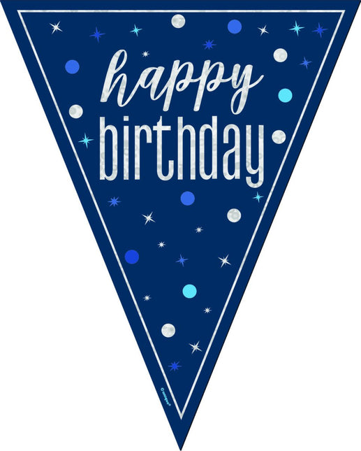 Happy Birthday Slinger Blauw 2,5m van Unique koop je bij Partywinkel