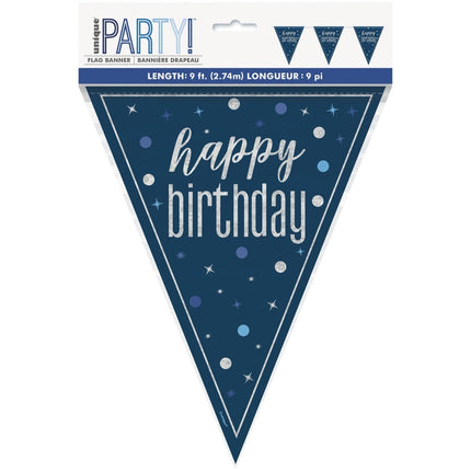 Happy Birthday Slinger Blauw 2,5m van Unique koop je bij Partywinkel