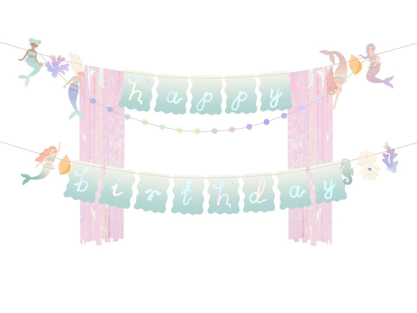 Happy Birthday Slinger Zeemeermin 1,3m van Partydeco koop je bij Partywinkel