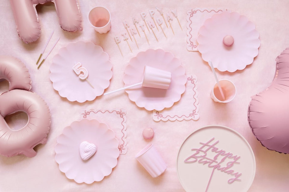 Happy Birthday Taarttopper Roze 16,5cm van Partydeco koop je bij Partywinkel