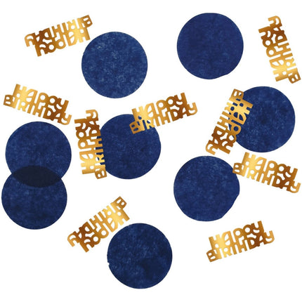 Happy Birthday Tafelconfetti Blauw 2,4cm 25gr van Folat koop je bij Partywinkel