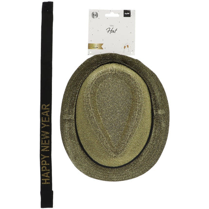 Happy New Year Hoed Goud 59cm van Folat koop je bij Partywinkel