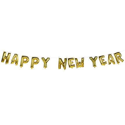 Happy New Year Letterslinger Folie Ballonnen 8m van Boland koop je bij Partywinkel