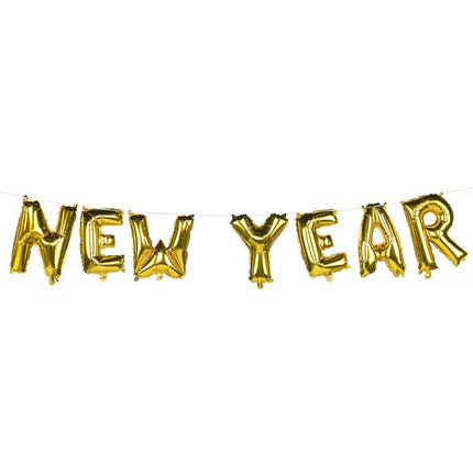 Happy New Year Letterslinger Folie Ballonnen 8m van Boland koop je bij Partywinkel