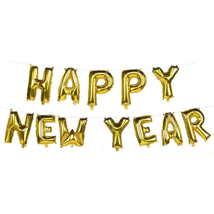 Happy New Year Letterslinger Folie Ballonnen 8m van Boland koop je bij Partywinkel