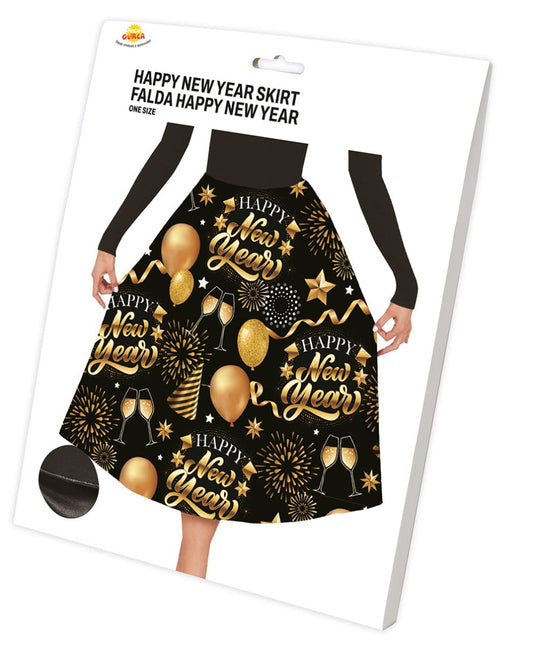Happy New Year Rok Zwart Goud van Fiestas Guirca koop je bij Partywinkel