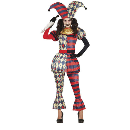 Harlekijn Halloween Kostuum Dames horror van Fiestas Guirca koop je bij Partywinkel