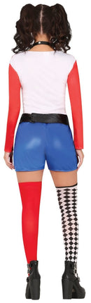 Harley Quinn Kostuum Rood Blauw Dames van Fiestas Guirca koop je bij Partywinkel