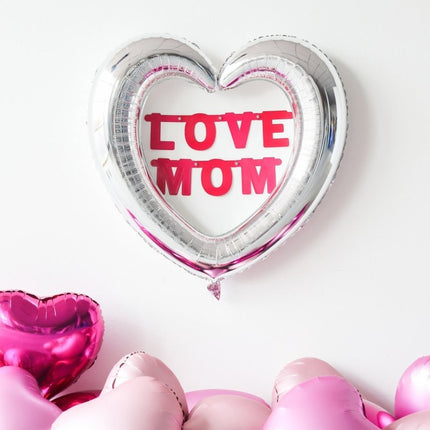 Hart Ballon Zilver Folie 80cm van Folat koop je bij Partywinkel
