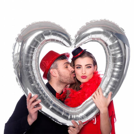 Hart Ballon Zilver Folie 80cm van Folat koop je bij Partywinkel