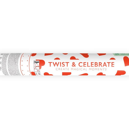 Hart Confetti Kanon Rood 28cm van Partydeco koop je bij Partywinkel