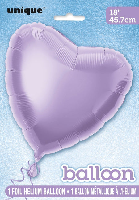 Hart Helium Ballon Lila Leeg 45cm van Unique koop je bij Partywinkel