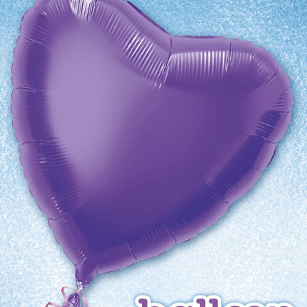 Hart Helium Ballon Paars Leeg 45cm van Unique koop je bij Partywinkel