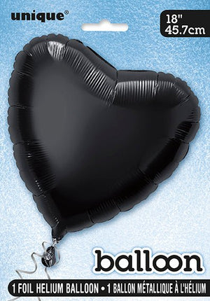 Hart Helium Ballon Zwart Leeg 45cm van Unique koop je bij Partywinkel
