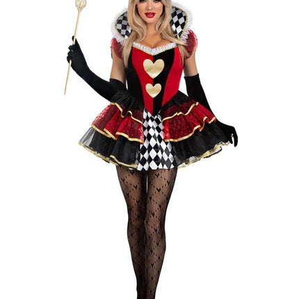 Hartenkoningin Jurk Rood Zwart Dames Leg Avenue van Leg Avenue koop je bij Partywinkel