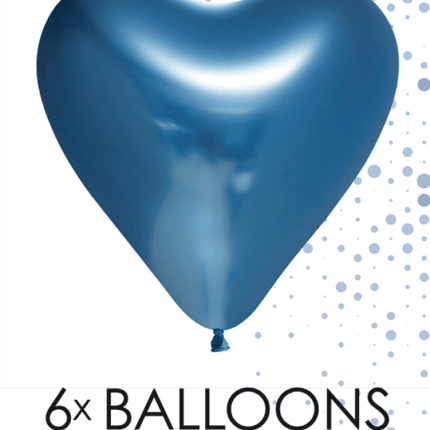 Hartjes Ballonnen Blauw 30cm 6st van WeFiesta koop je bij Partywinkel
