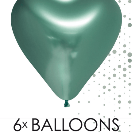 Hartjes Ballonnen Groen 30cm 6st van WeFiesta koop je bij Partywinkel