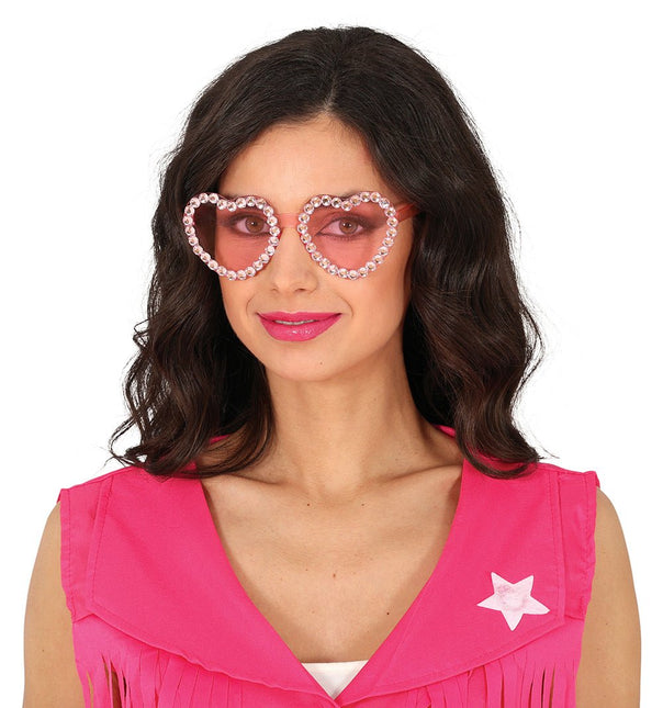 Hartjes Bril Roze Diamantjes van Fiestas Guirca koop je bij Partywinkel