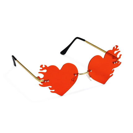 Hartjes Bril Vlammen 14,5cm van Partydeco koop je bij Partywinkel