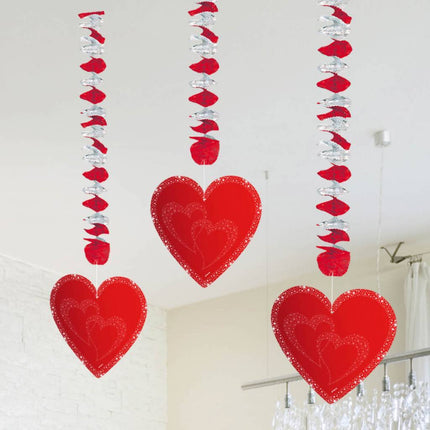 Hartjes Hangdecoratie 75cm 3st van Folat koop je bij Partywinkel