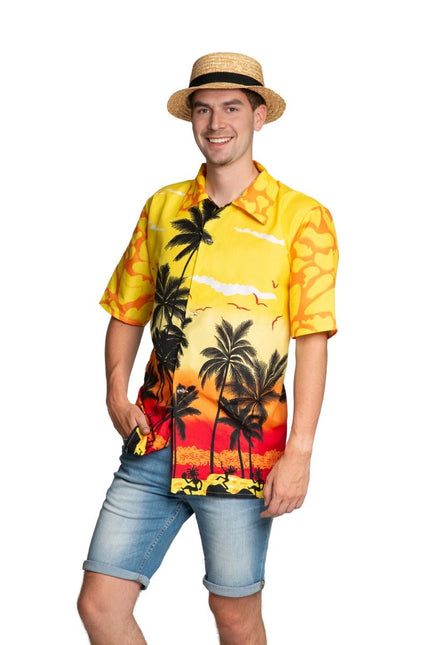 Hawai Shirt Paradise Geel van Partychimp koop je bij Partywinkel