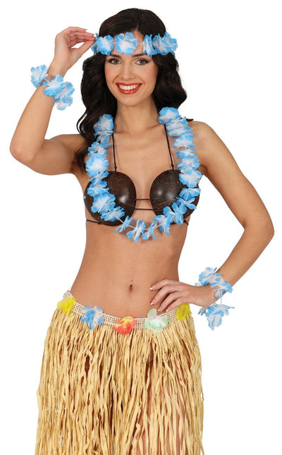 Hawaii Accessoireset Blauw 4 delig van Fiestas Guirca koop je bij Partywinkel