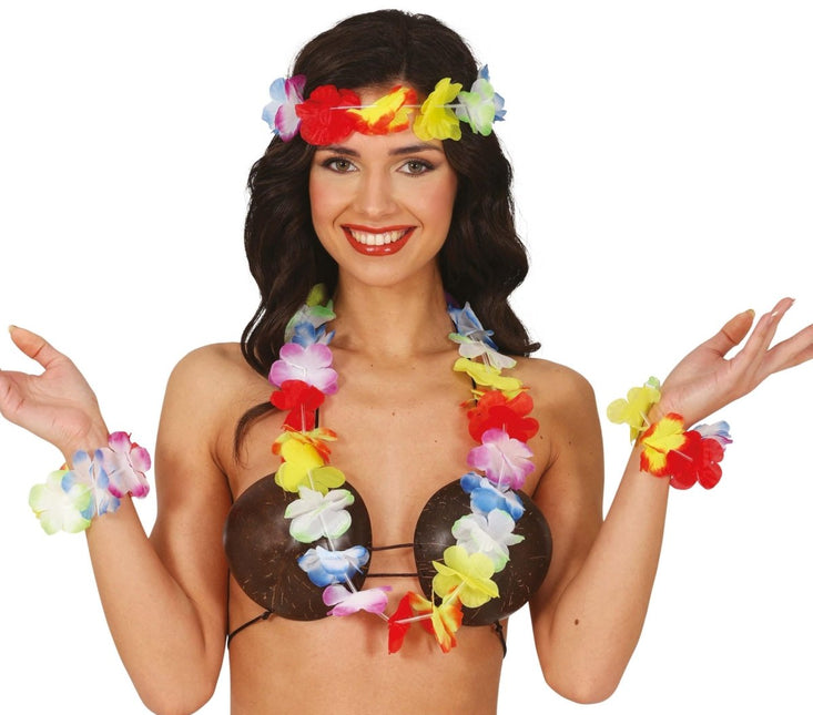 Hawaii Accessoireset Regenboog 4 delig van Fiestas Guirca koop je bij Partywinkel