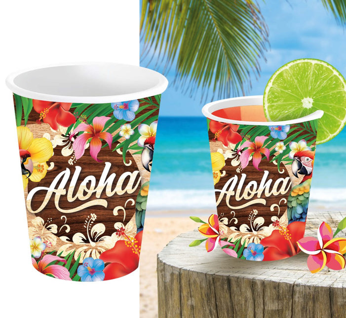 Hawaii Bekers Aloha 240ml 6st van Fiestas Guirca koop je bij Partywinkel