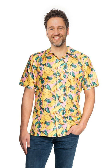 Hawaii Blouse Geel Banaan van Partychimp koop je bij Partywinkel