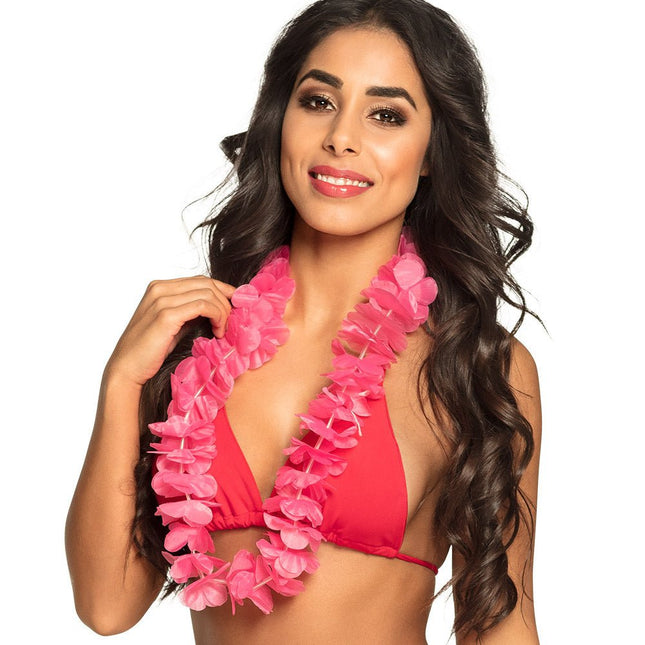 Hawaii Krans Roze van Boland koop je bij Partywinkel