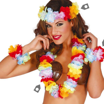 Hawaii Krans Set Deluxe 3 delig van Fiestas Guirca koop je bij Partywinkel