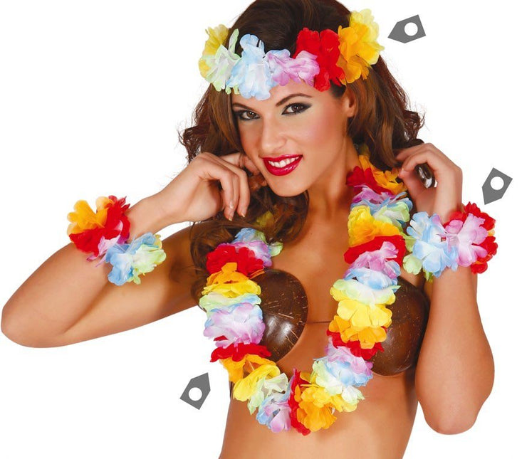Hawaii Krans Set Deluxe 3 delig van Fiestas Guirca koop je bij Partywinkel