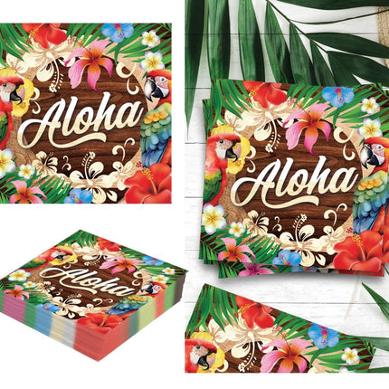 Hawaii Servetten Aloha 16cm 20st van Fiestas Guirca koop je bij Partywinkel