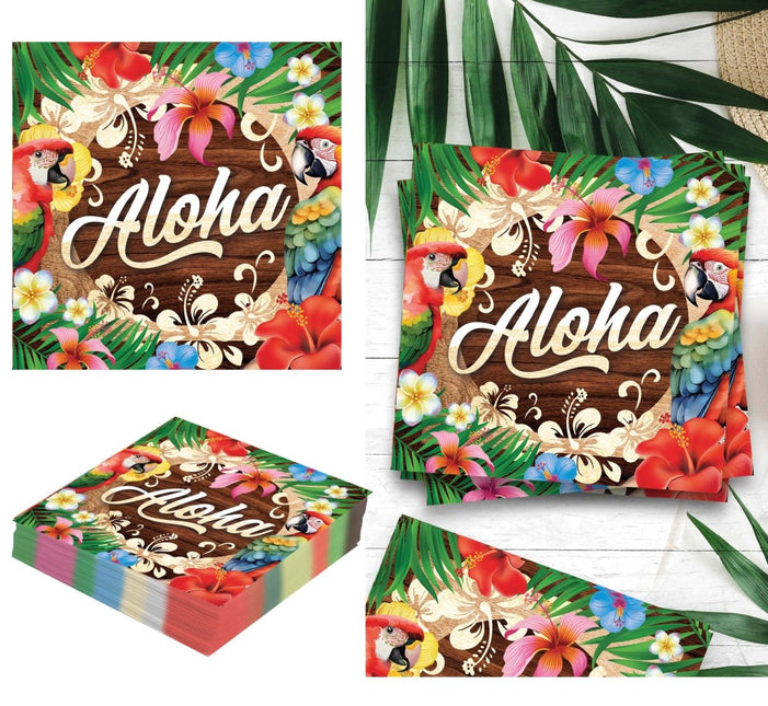 Hawaii Servetten Aloha 16cm 20st van Fiestas Guirca koop je bij Partywinkel