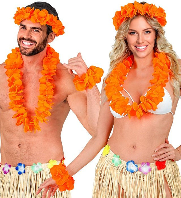 Hawaii Set Oranje van Widmann koop je bij Partywinkel