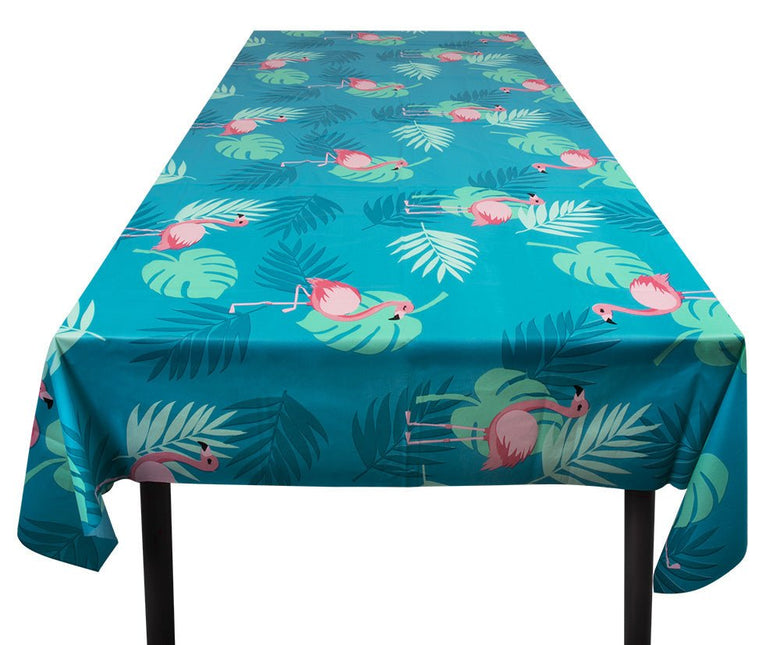 Hawaii Tafelkleed Flamingo Versiering 1,8m van Boland koop je bij Partywinkel