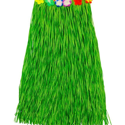 Hawaiirokje Groen Met Bloemenriem 80cm van Widmann koop je bij Partywinkel