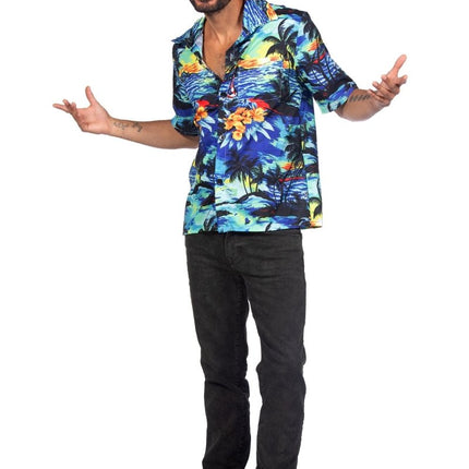 Hawaii Blouse Heren Palmboom van Wilbers & Wilbers koop je bij Partywinkel