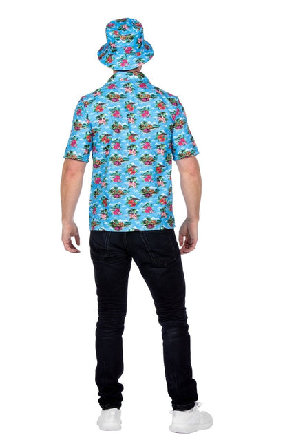 Hawaii Blouse Lichtblauw Heren van Wilbers & Wilbers koop je bij Partywinkel