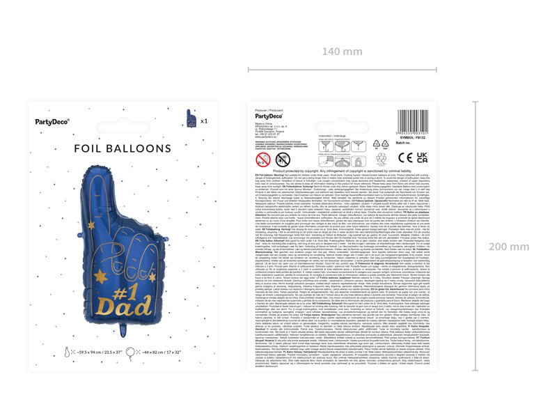 Helium Ballon 1 Dad Leeg 86,5cm van Partydeco koop je bij Partywinkel