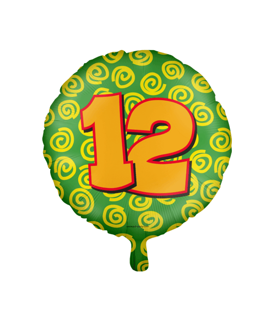 Helium Ballon 12 Jaar Gekleurd Leeg 46cm van Paper Dreams koop je bij Partywinkel
