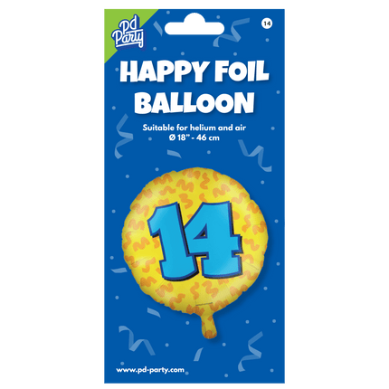 Helium Ballon 14 Jaar Gekleurd Leeg 46cm van Paper Dreams koop je bij Partywinkel