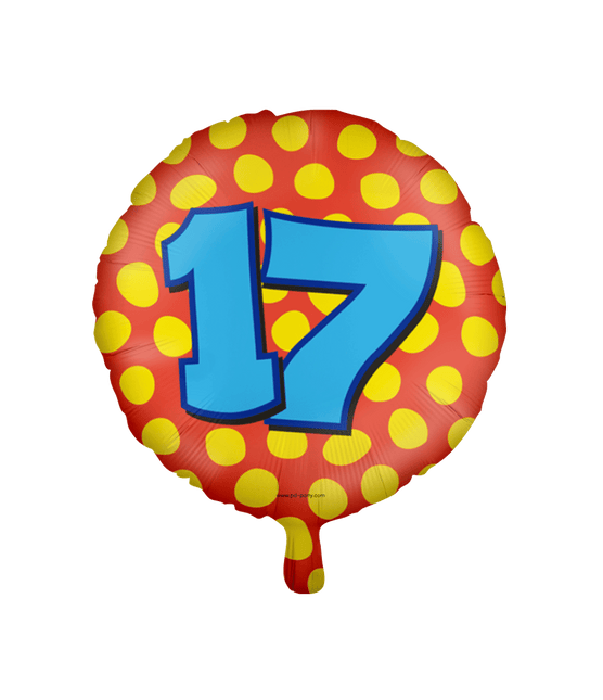 Helium Ballon 17 Jaar Gekleurd Leeg 46cm van Paper Dreams koop je bij Partywinkel
