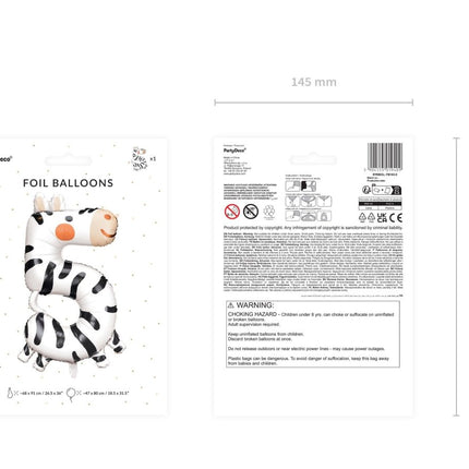 Helium Ballon 5 Jaar Zebra Leeg 81cm van Partydeco koop je bij Partywinkel