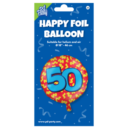 Helium Ballon 50 Jaar Gekleurd Leeg 46cm van Paper Dreams koop je bij Partywinkel