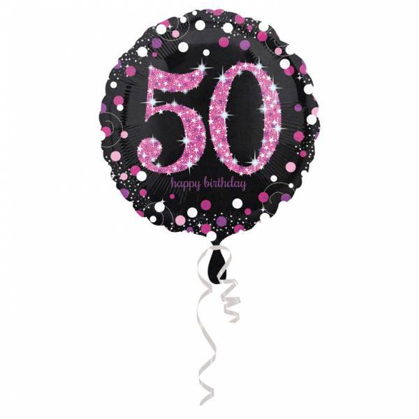 Helium Ballon 50 Jaar Roze 43cm leeg van Anagram koop je bij Partywinkel